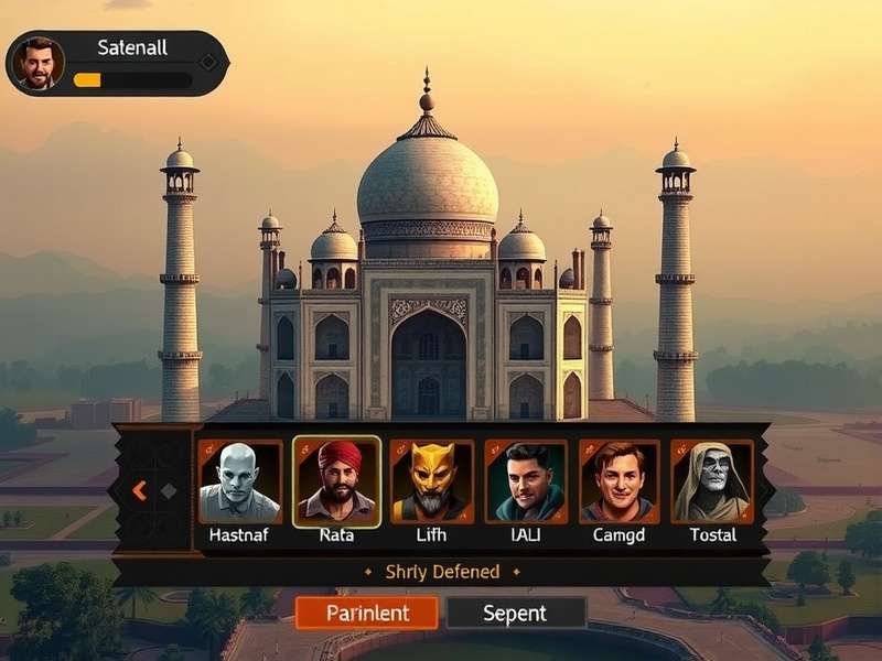 Agra Stronghold Sentinel gameplay screenshot showing Taj Mahal defense